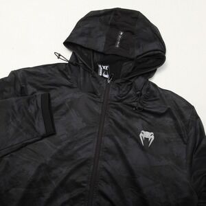 Venum Performance Jacket Mens XL Black Hooded Full Zip Camo Windbreaker MMA